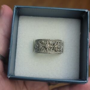 Judith Ripka Sterling Silver Floral Filigree Band
